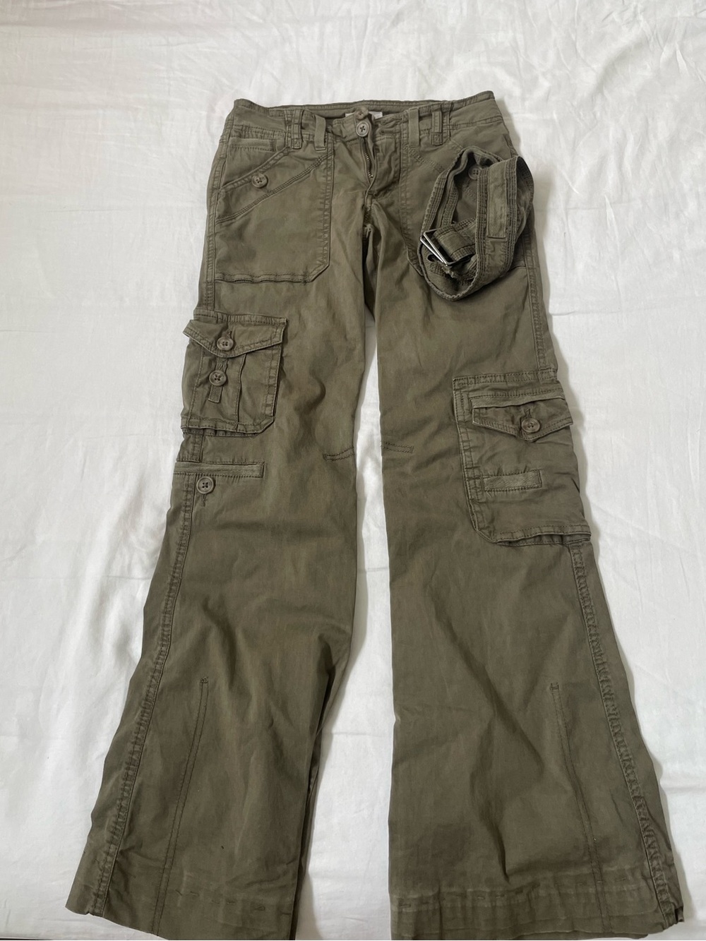 Kids Cargo Pants with Utility Pockets - Olive Green